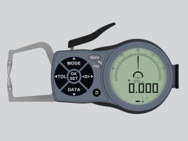 838 EA Digitální měřidlo s měřicími rameny pro měření vnějších rozměrů 0-50 mm rozlišení 0,01 mm hloubka měření 169 mm